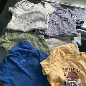 Bundle of SIX 3 Month Carters Baby Onesies